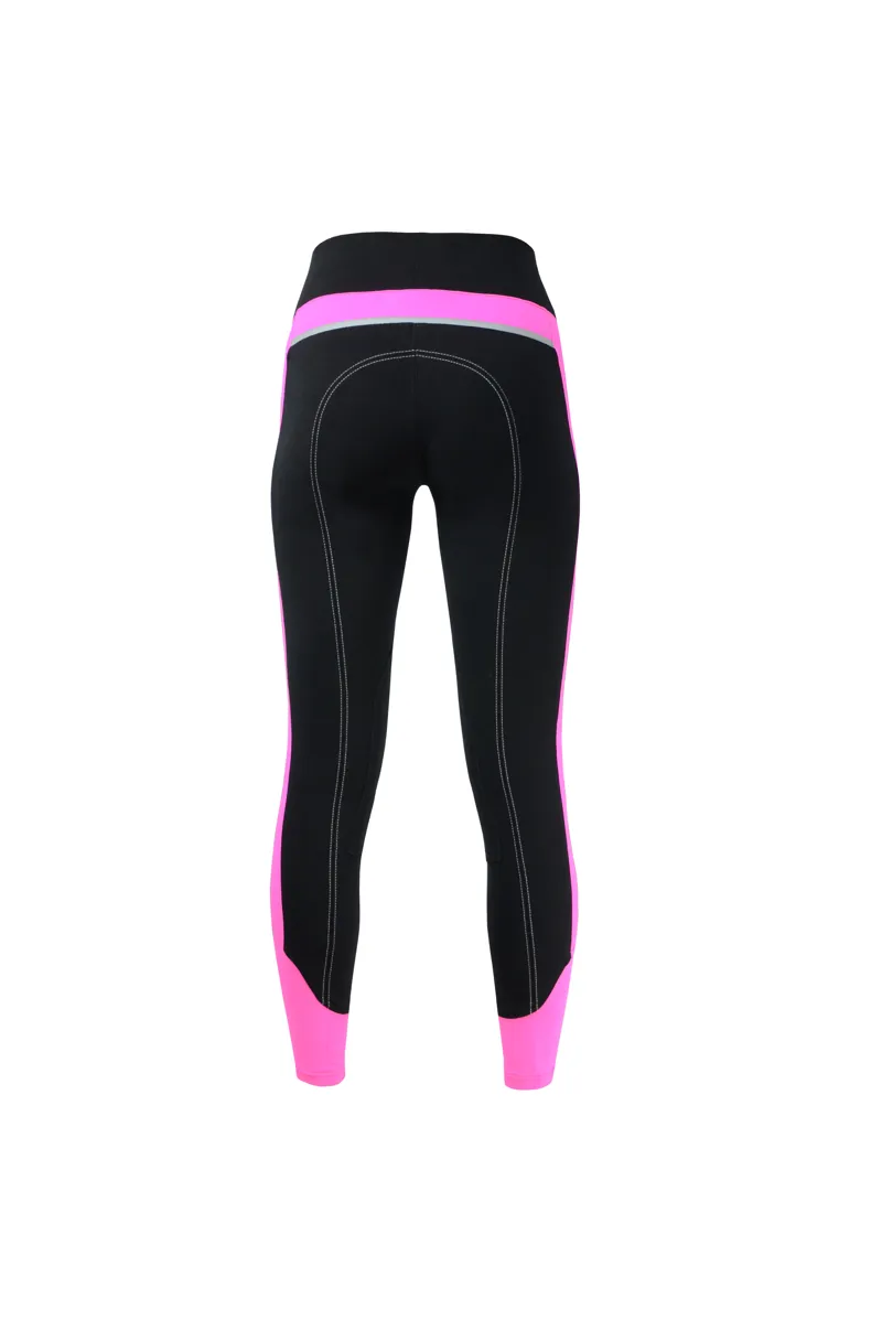 Hy Equestrian Reflector Ladies Breeches - Pink/Black-1